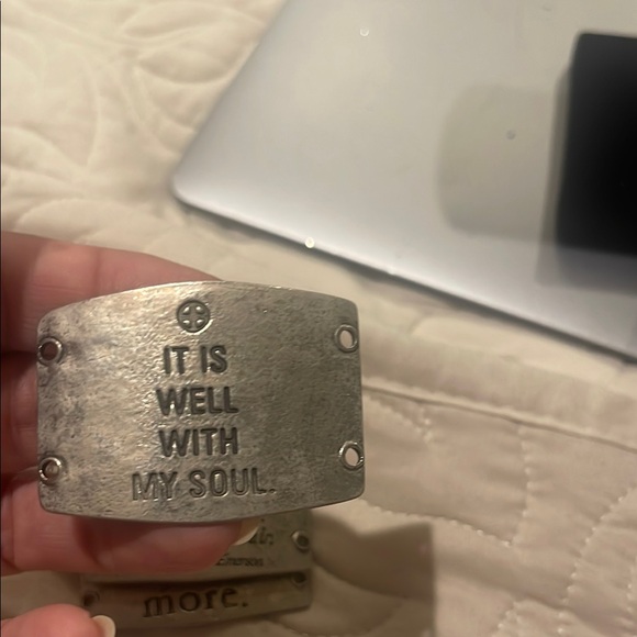 Engraved Silver Cuff Bracelets - Picture 6 of 6